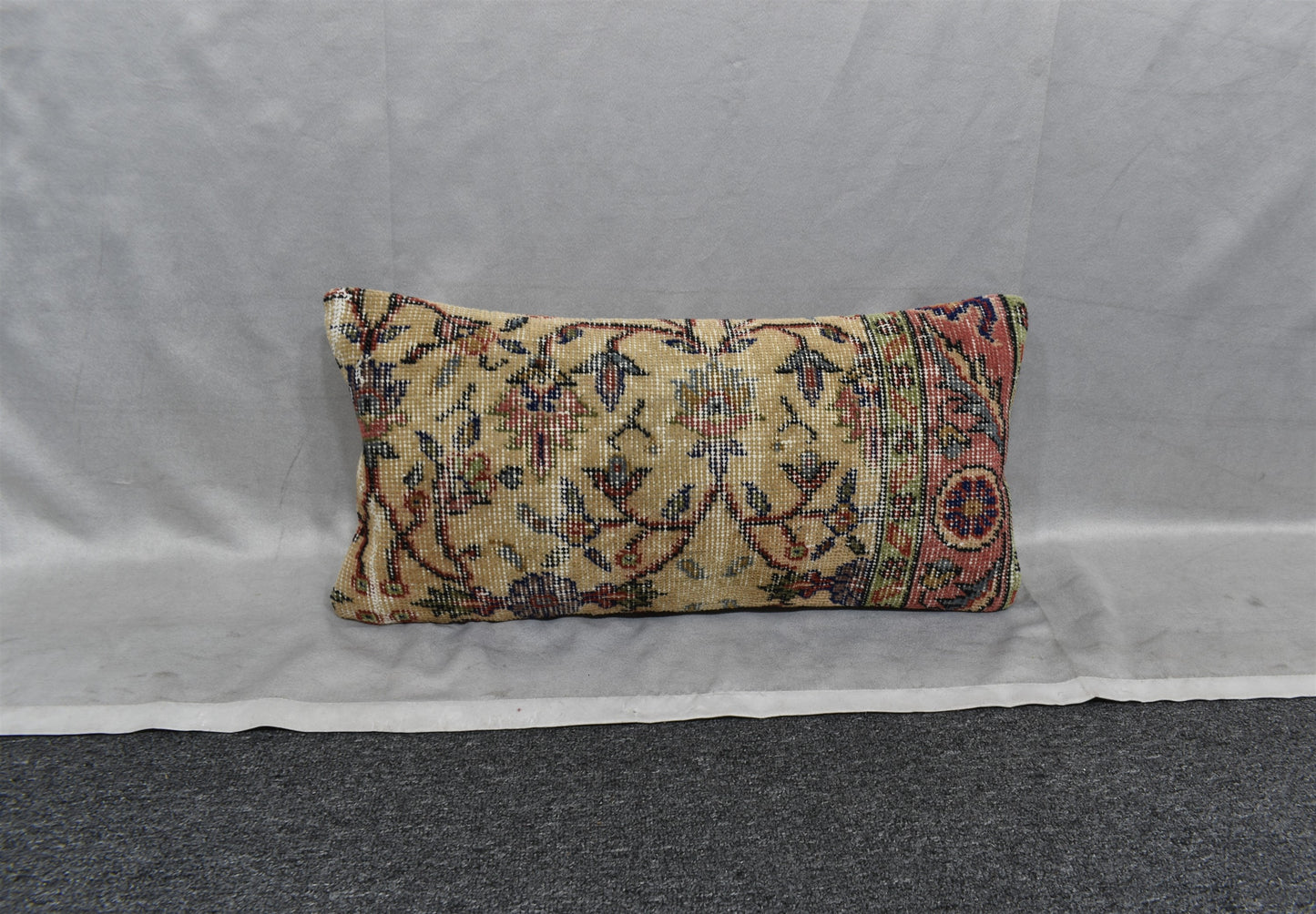 Vintage El Dokuma Dekoratif Lumbar Halı Kırlent Yastık Kılıfı 6173