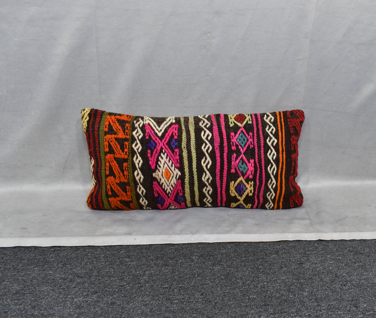 Yeni El Dokuma Dekoratif Lumbar Kilim Kırlent Yastık Kılıfı 6183