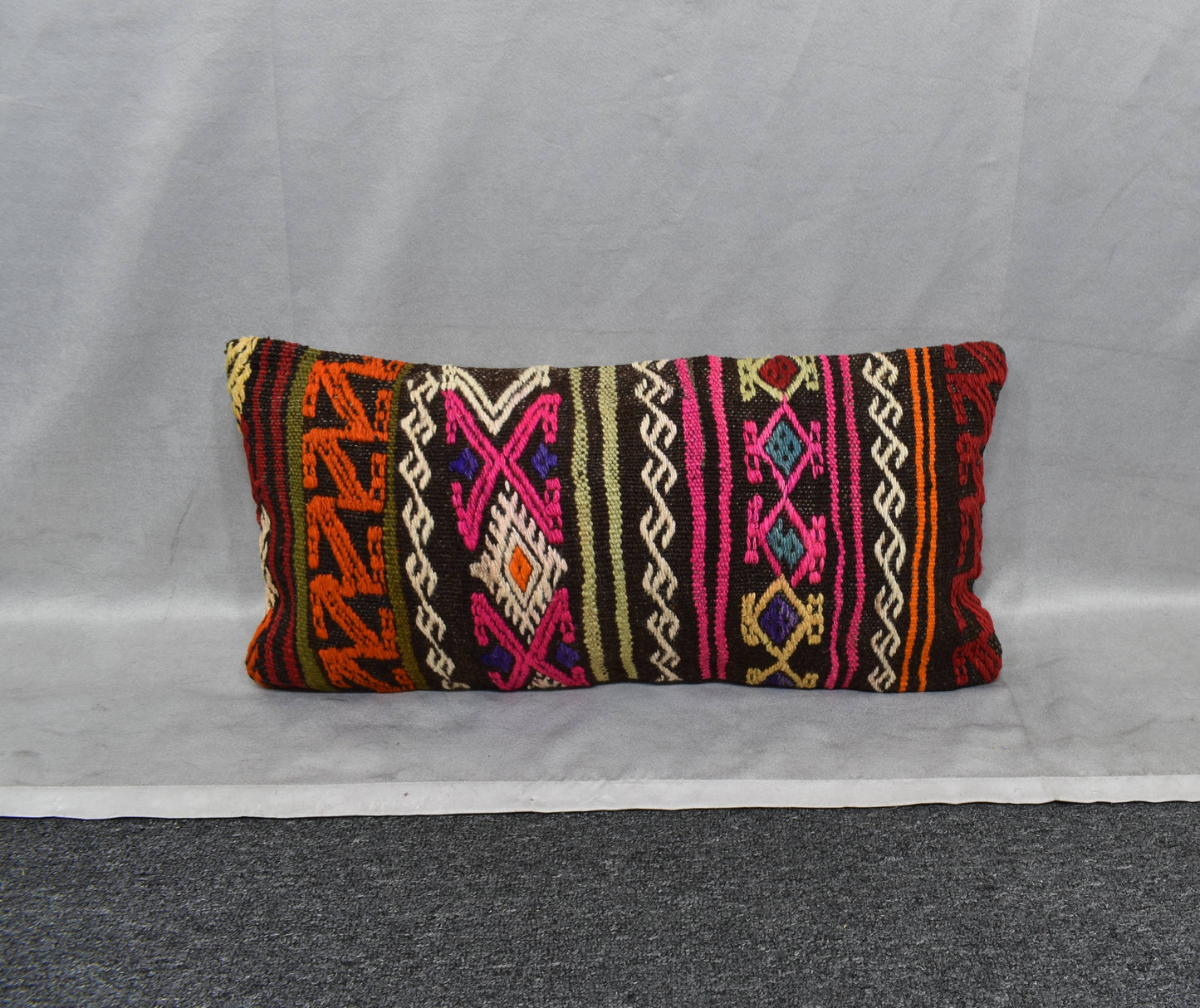 Yeni El Dokuma Dekoratif Lumbar Kilim Kırlent Yastık Kılıfı 6183
