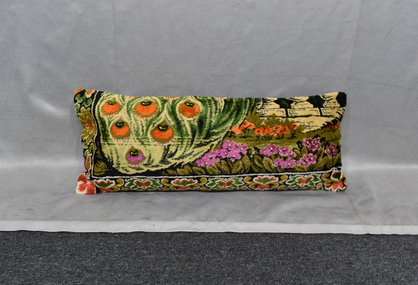 Yeni Kadife Dokuma Dekoratif Kilim Kırlent Yastık Kılıfı 6206