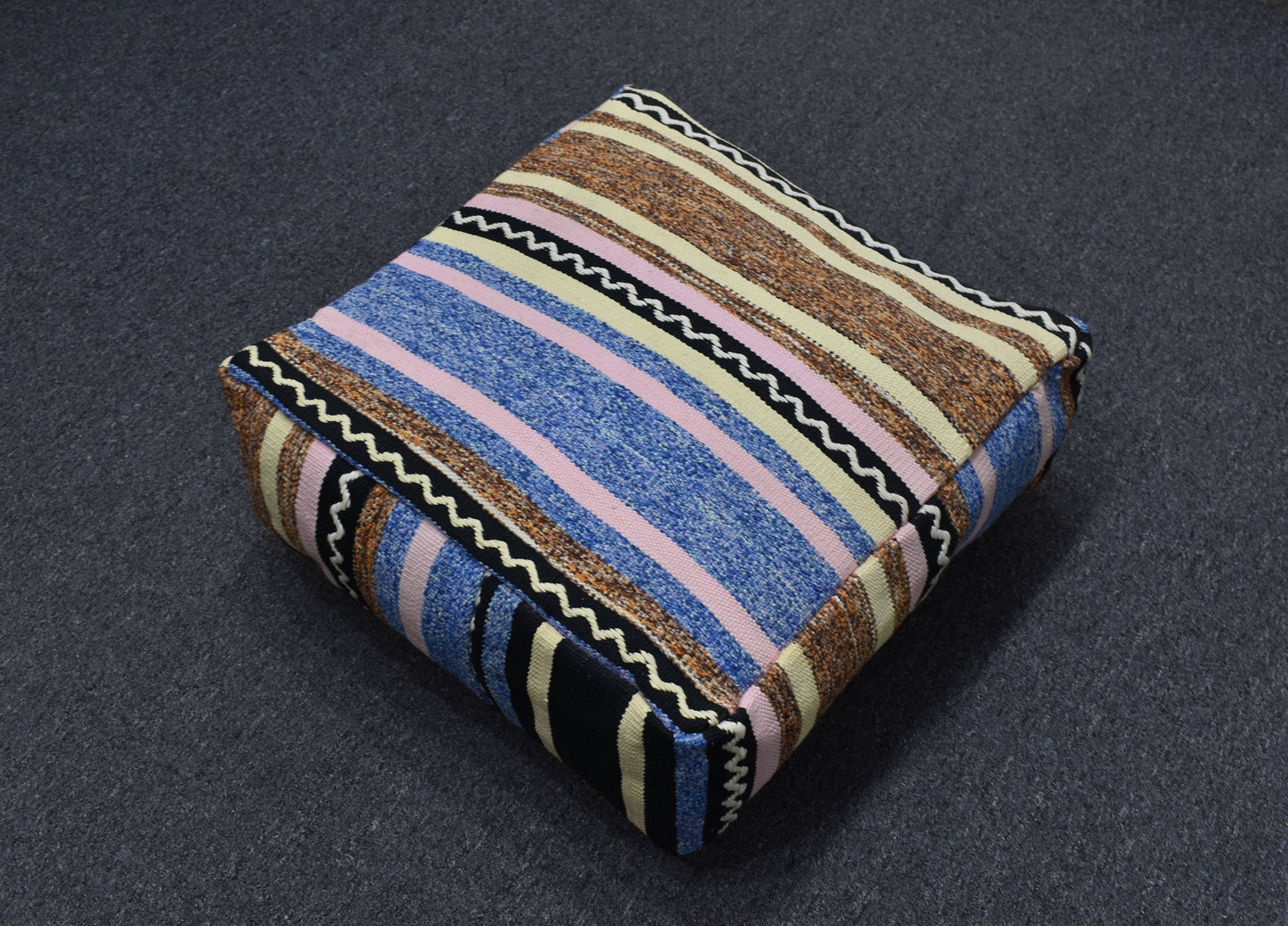 Yeni El Dokuma Dekoratif Puf Köşe Minderi Kırlent Kılıfı Kilim 6222