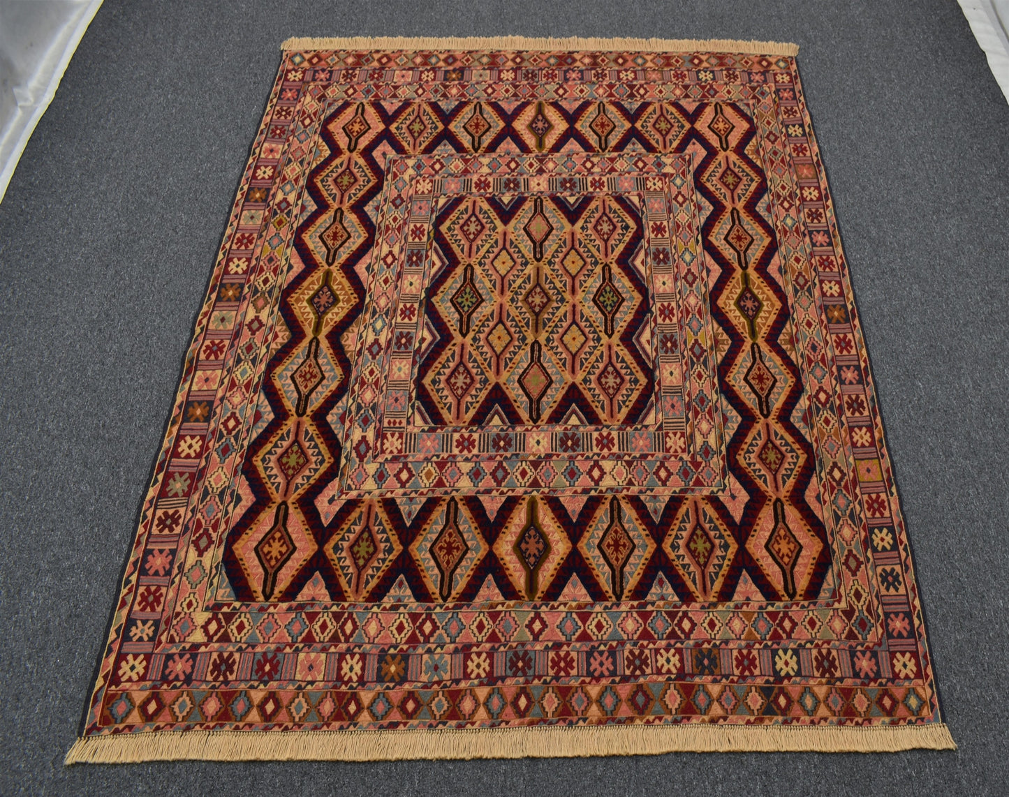 Yeni El Dokuma Emsalsiz İran Acem İnce Sumak Yün Kilim 6252