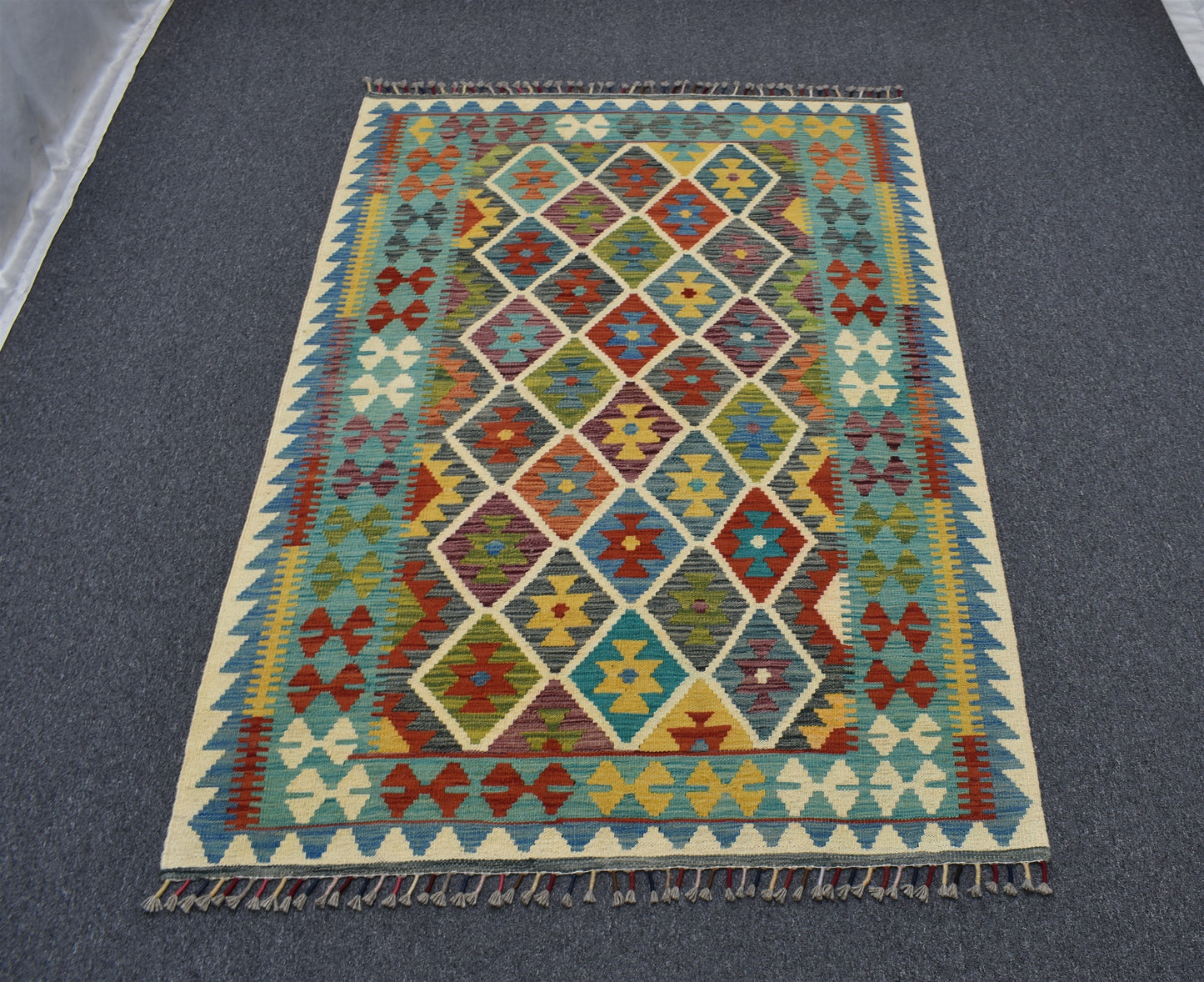 Yeni El Dokuma İhtişamlı Kemaliye Horasan Türkmenleri Yün Kilim 6254