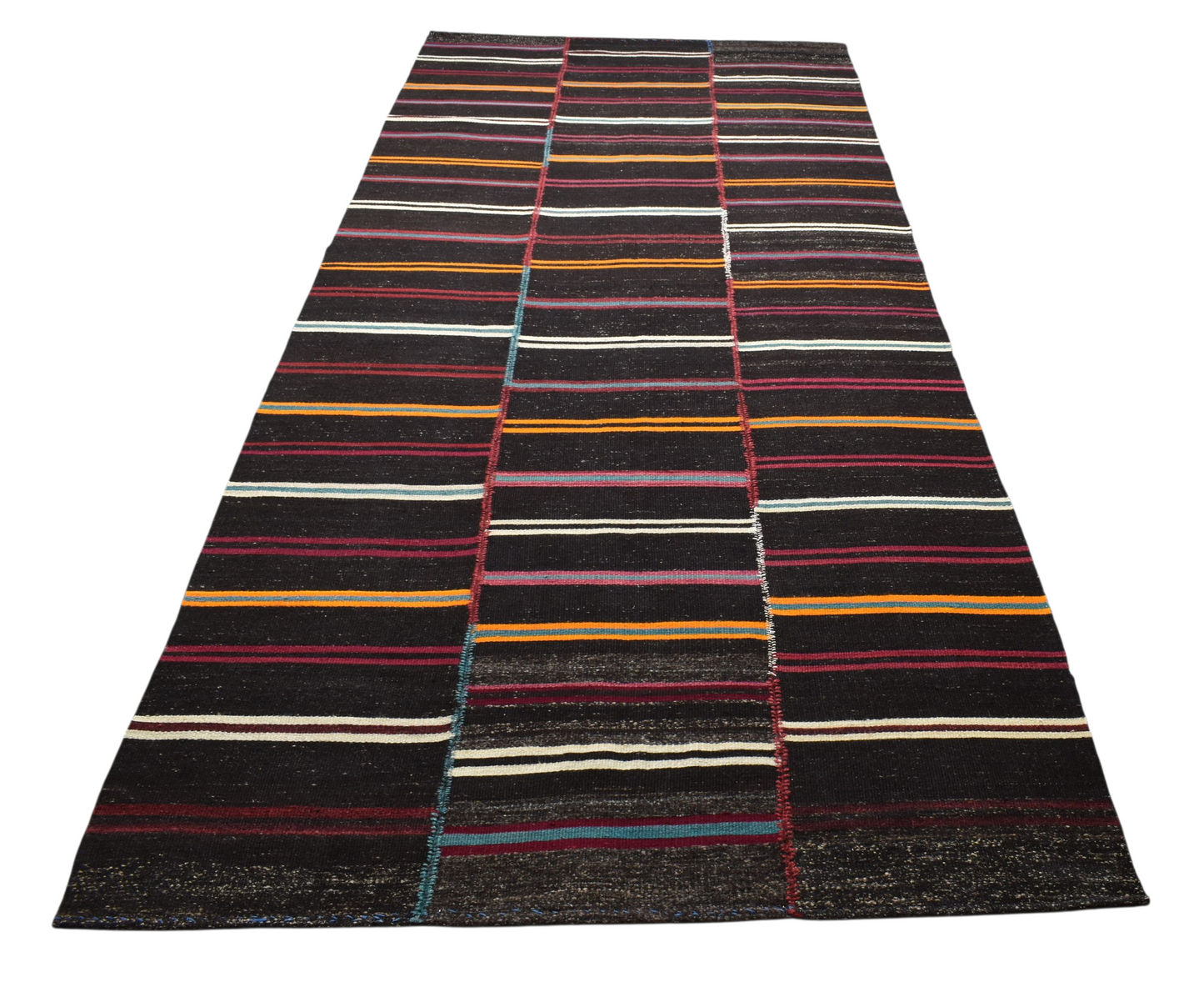 El Dokuma Devasa Çizgili Gökçeağaç Kastamonu Yün Kilim 6258