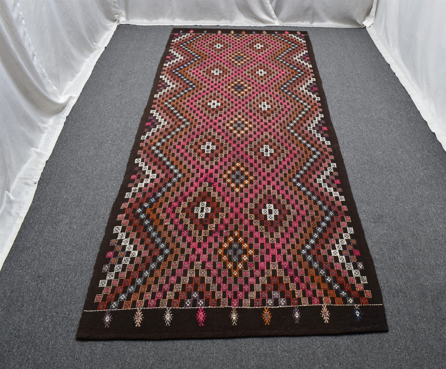 El Dokuma Nadir Karapınar Yörük Yolluk Yün Kilim 6265