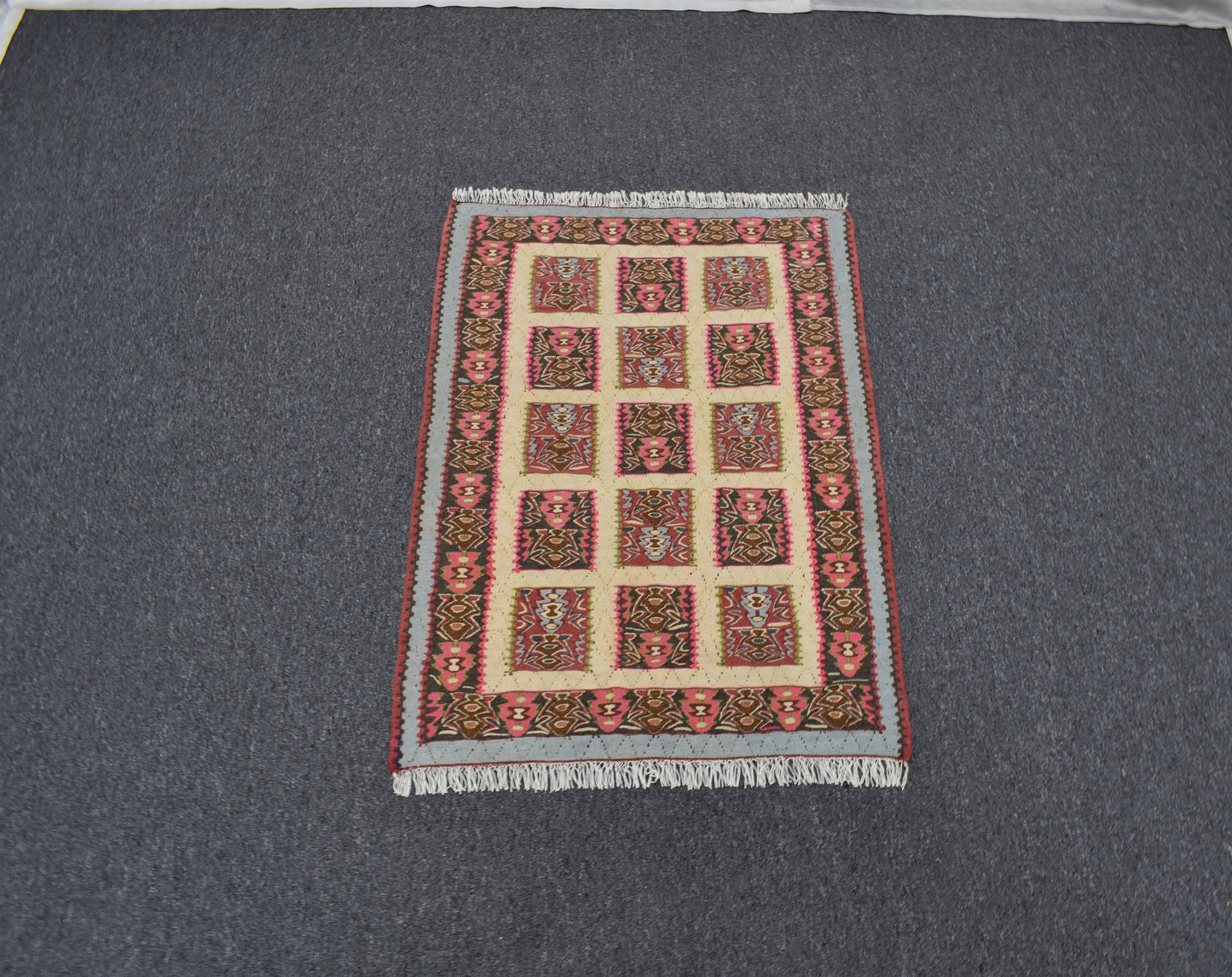 El Dokuma Otantik Pastel İran Sine Yün Kilim 6271
