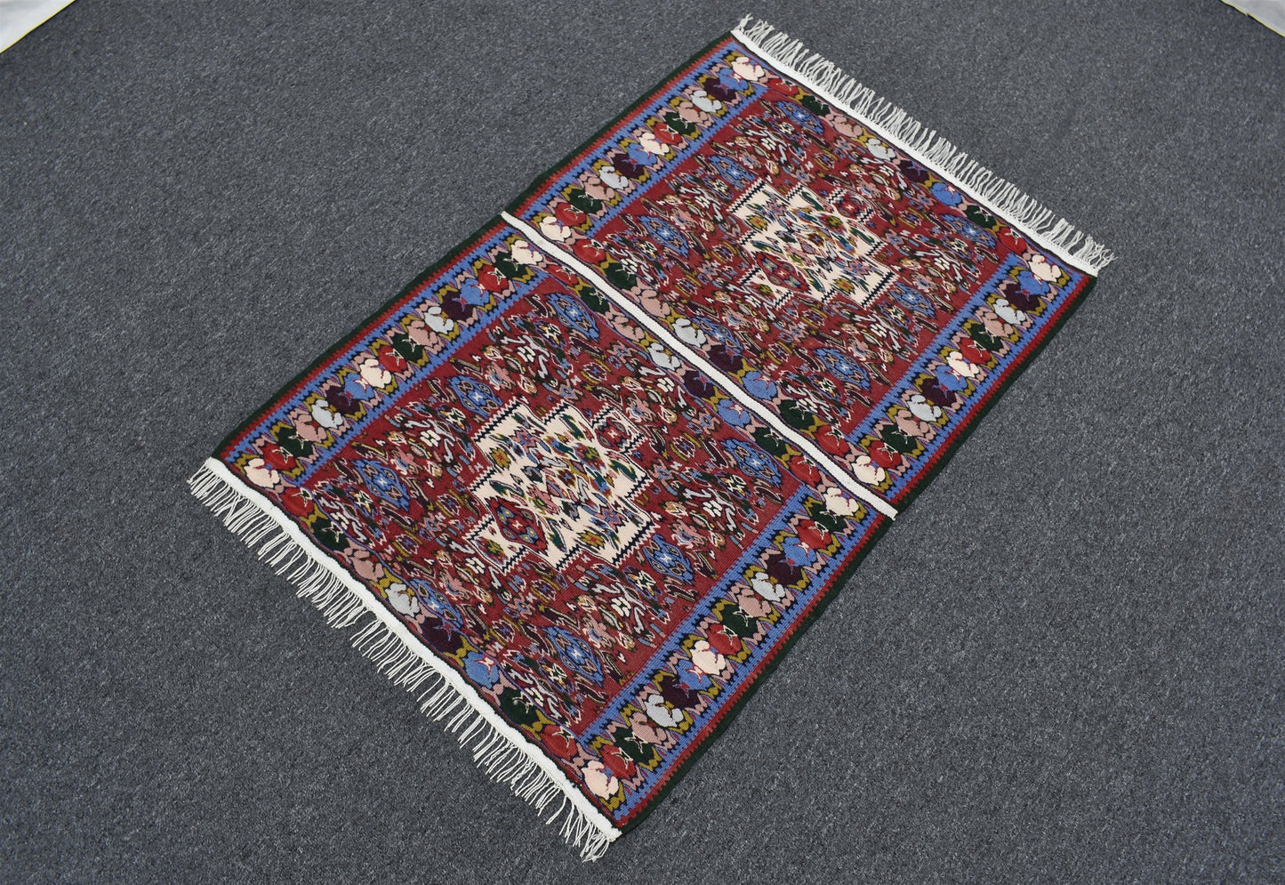 El Dokuma Benzersiz İran Sine Yün Kilim 6276