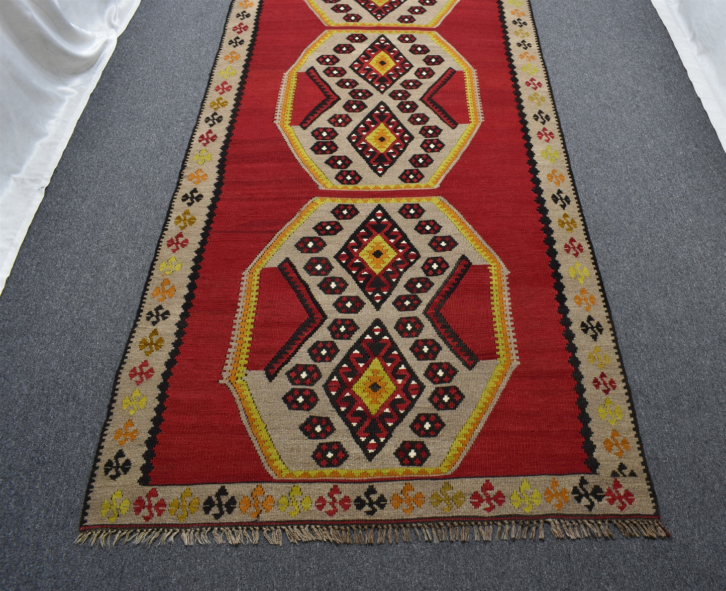 El Dokuma Tek Parça Yekpare Sivas Kangal Yün Kilim 6282