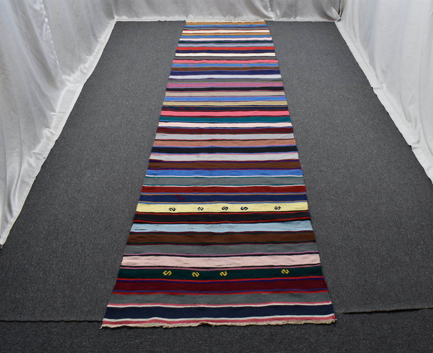 Yeni El Dokuma Otantik Bukleli Pamuklu Yolluk Kilim 6289