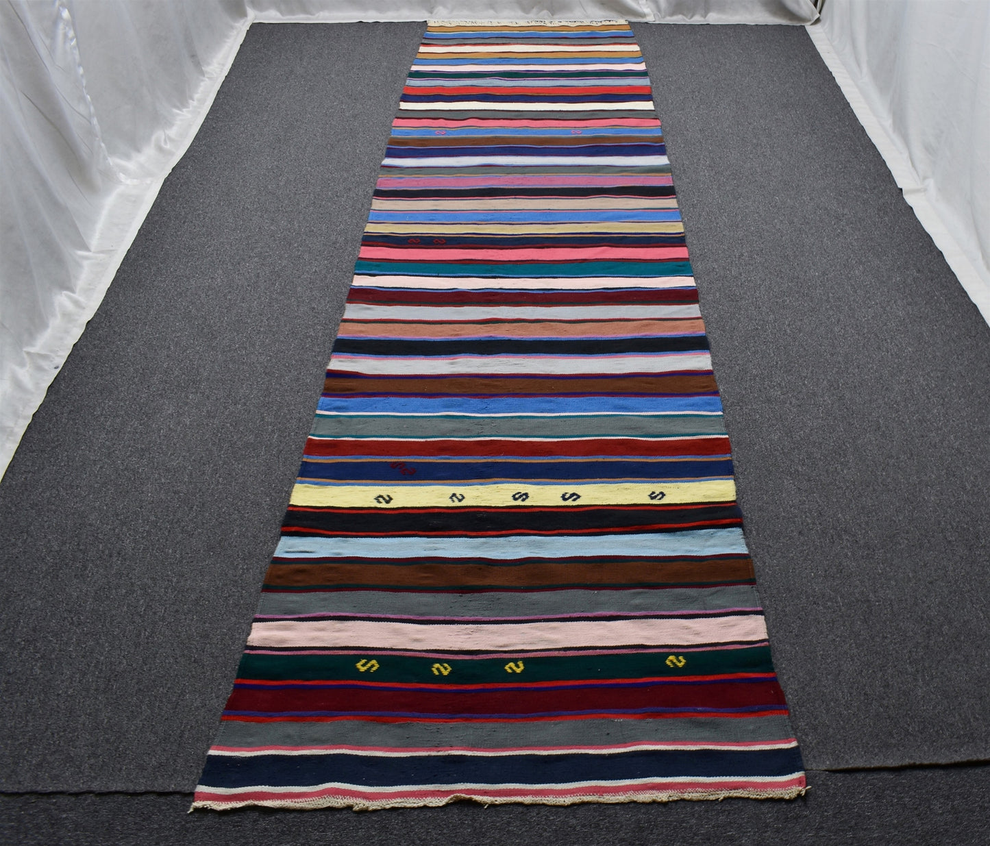 Yeni El Dokuma Otantik Bukleli Pamuklu Yolluk Kilim 6289
