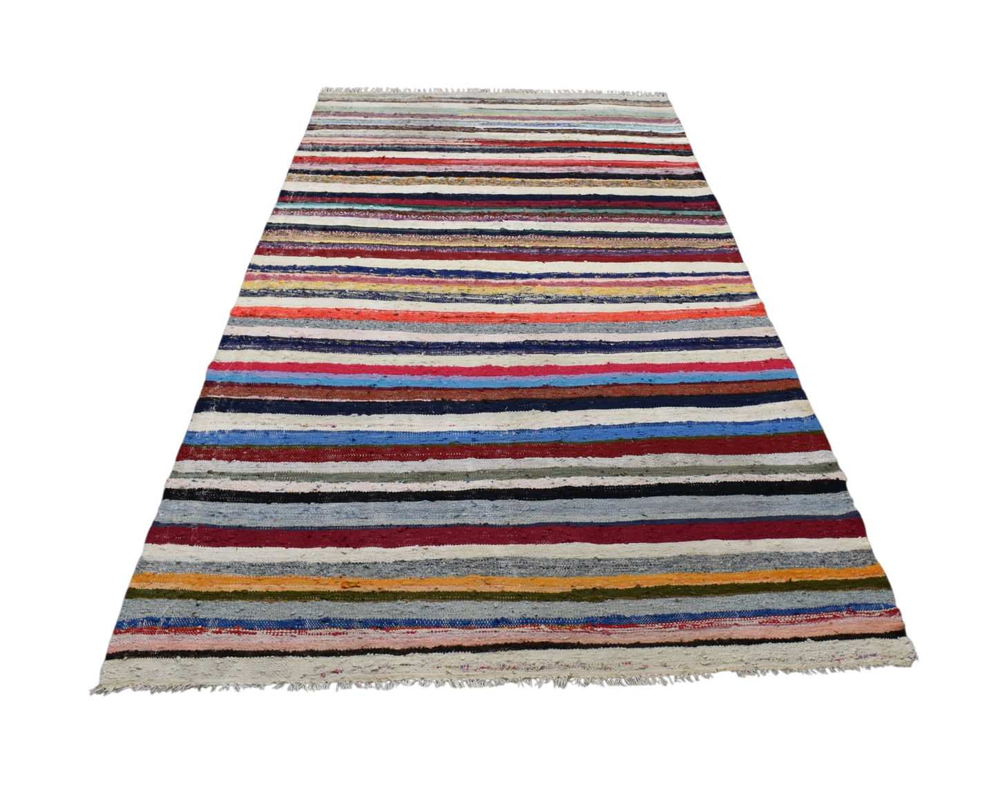 El Dokuma Capcanlı Görkemli Bukleli Pamuklu Kilim 6290