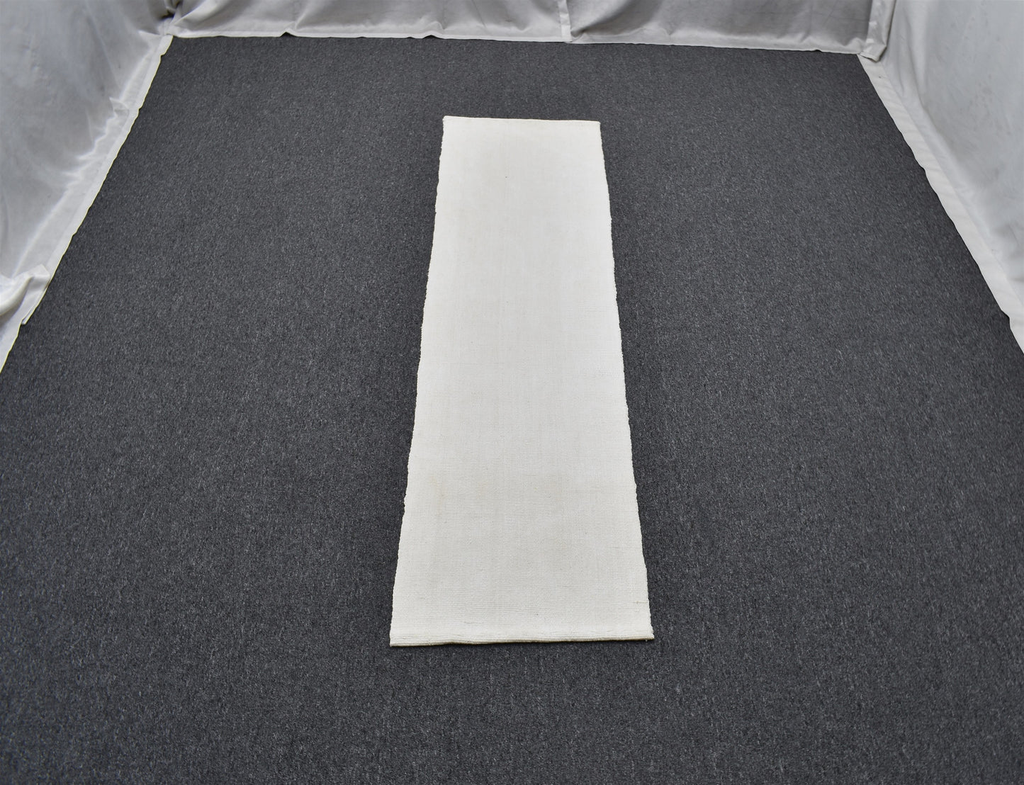 Yeni El Dokuma Seçkin Ak Pamuklu Yörük Mini Yolluk Kilim 6299