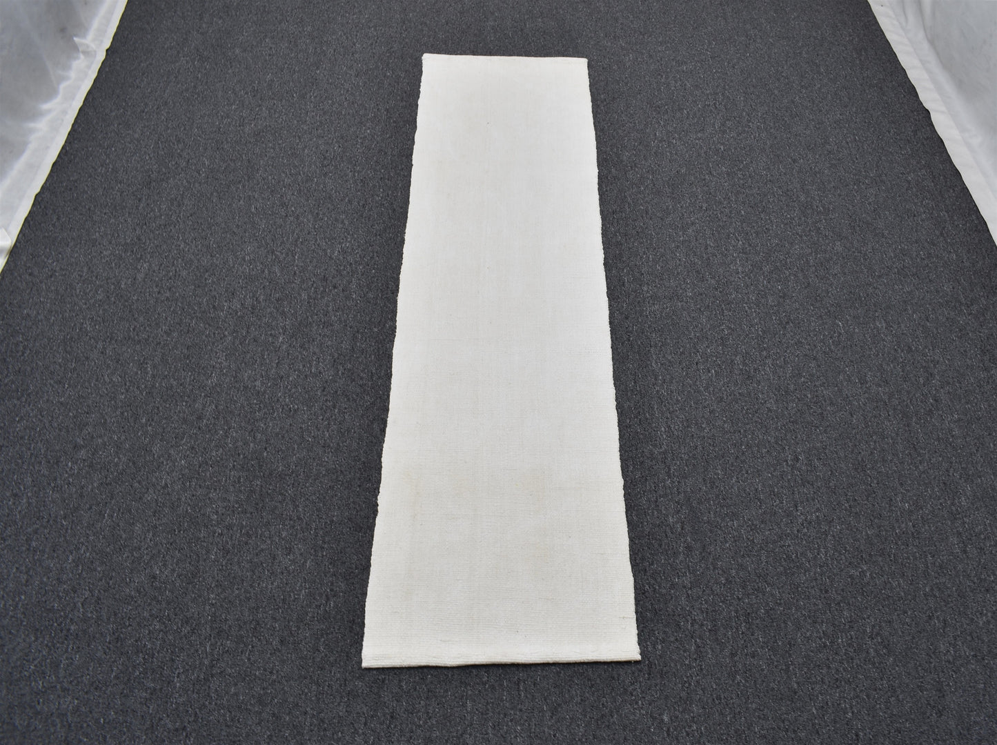 Yeni El Dokuma Seçkin Ak Pamuklu Yörük Mini Yolluk Kilim 6299