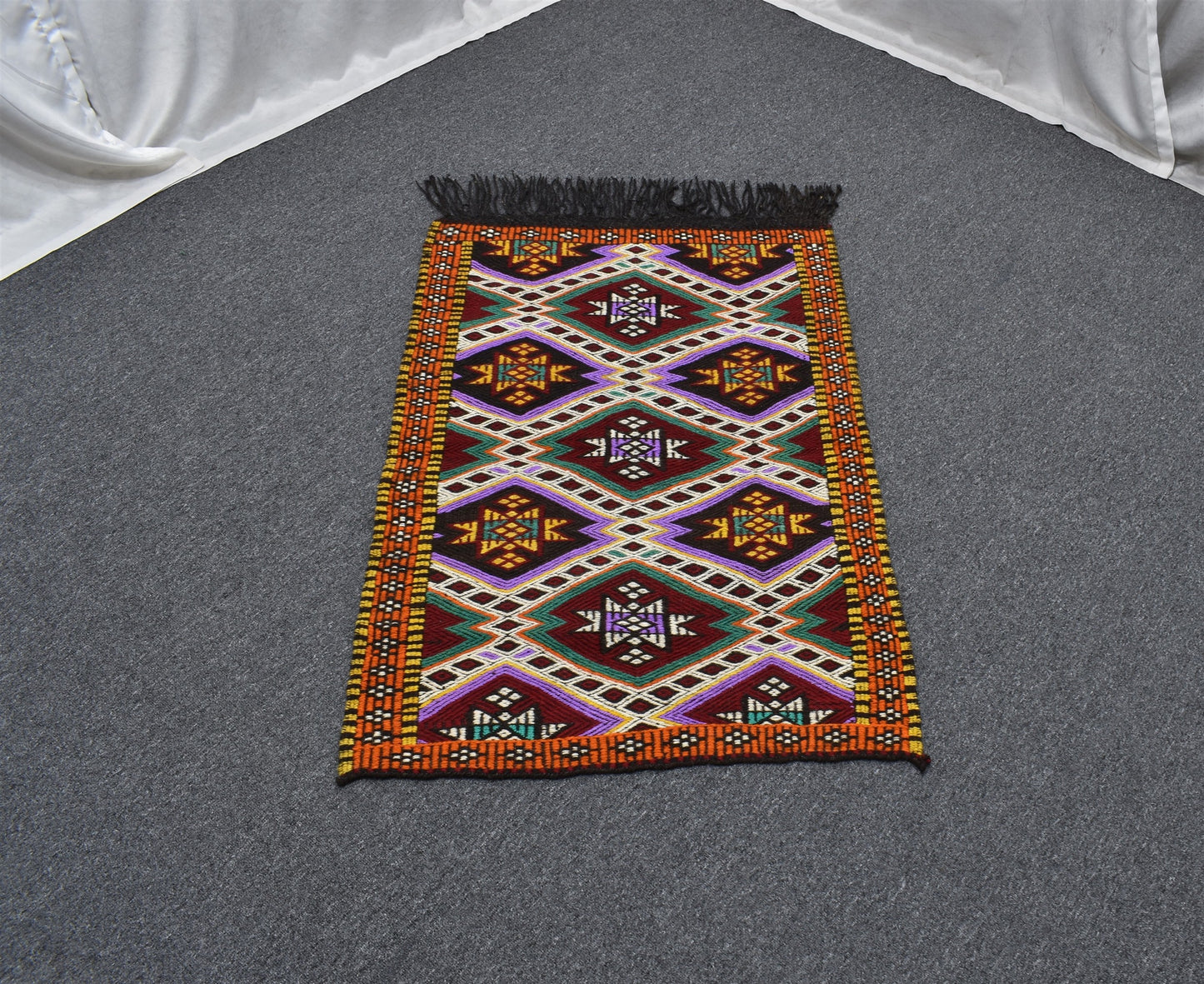 Yeni El Dokuma Nadir Çumra Yörük Yün Kilim 6300