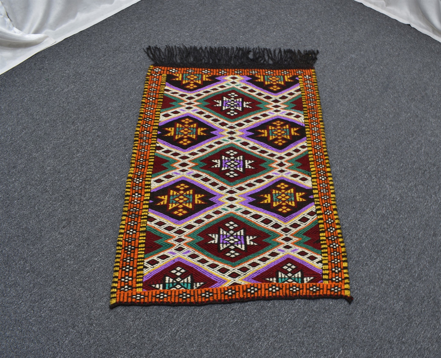 Yeni El Dokuma Nadir Çumra Yörük Yün Kilim 6300