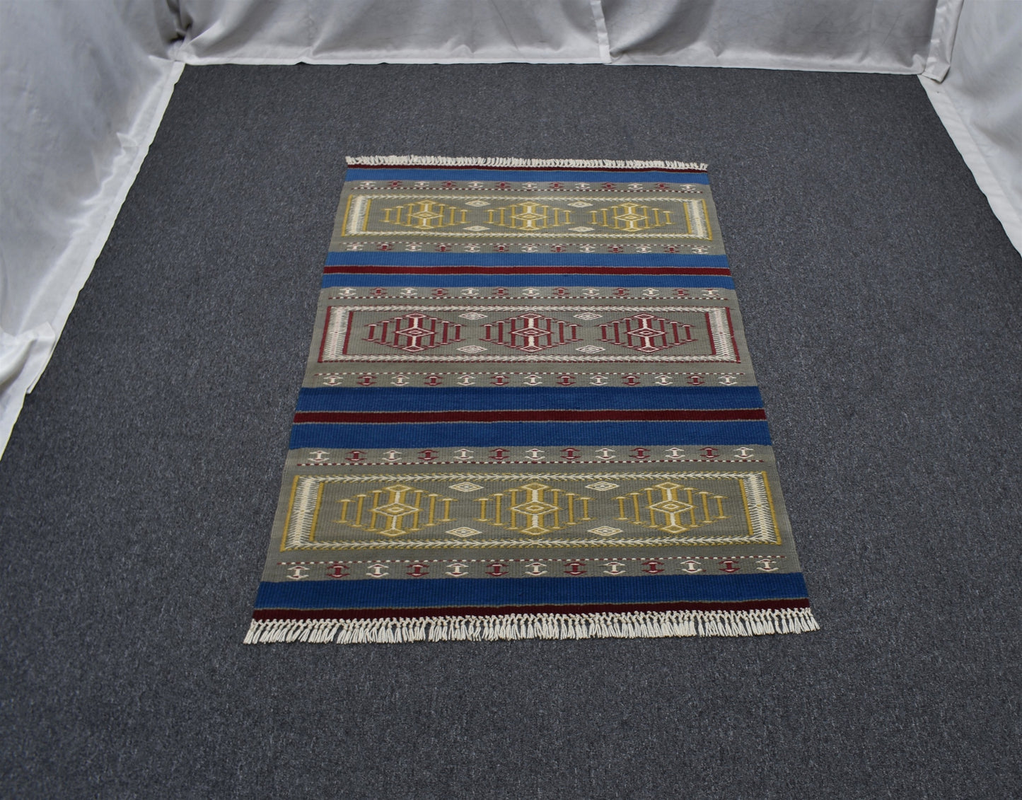 Yeni El Dokuma Otantik Batı Anadolu Balıkesir Yün Kilim 6301