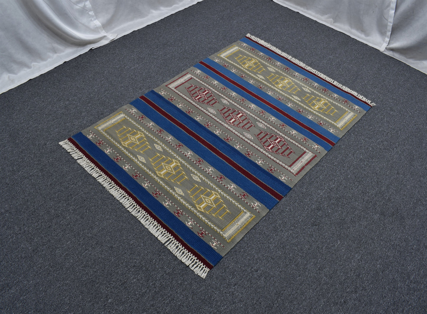 Yeni El Dokuma Otantik Batı Anadolu Balıkesir Yün Kilim 6301