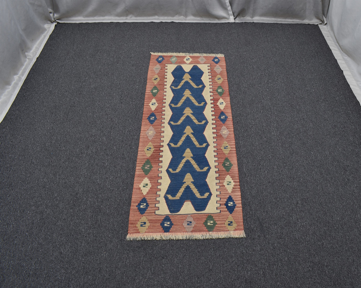 El Dokuma Enfes Batı Anadolu Mini Yolluk Yün Kilim 6309