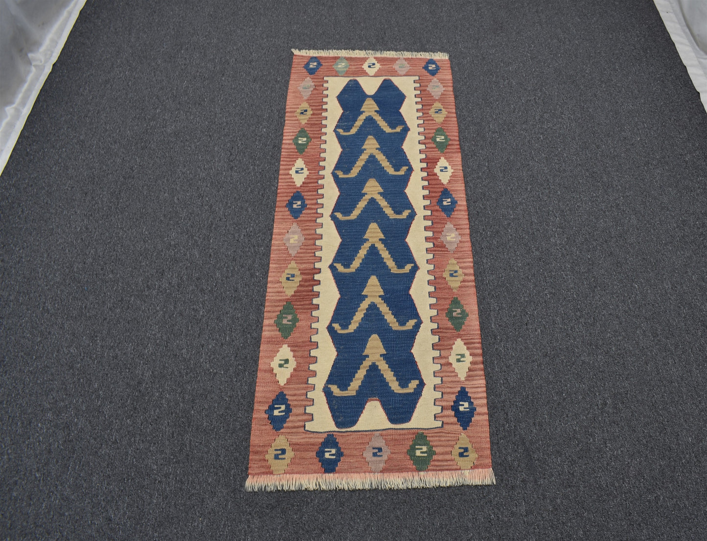 El Dokuma Enfes Batı Anadolu Mini Yolluk Yün Kilim 6309