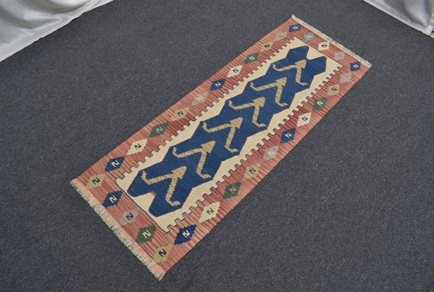 El Dokuma Enfes Batı Anadolu Mini Yolluk Yün Kilim 6309