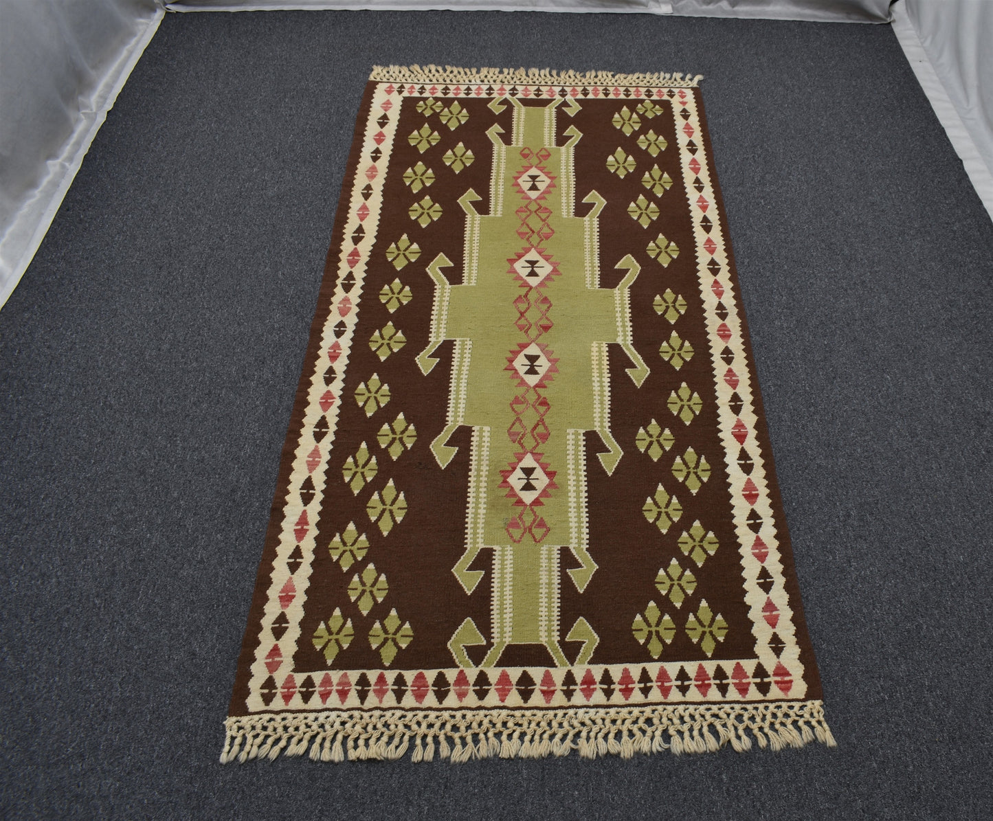 El Dokuma Başyapıt Afgan Yün Kilim 6312