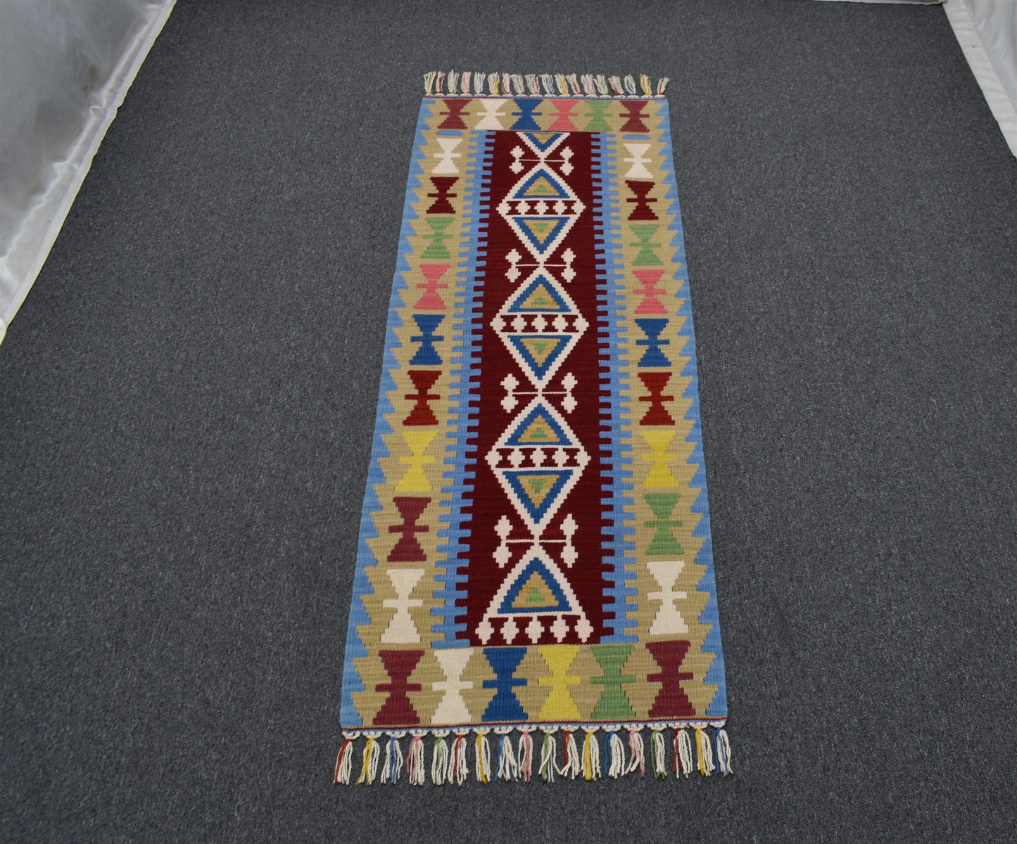 Yeni El Dokuma Pınarbaşı Kayseri Yün Mini Yolluk Kilim 6313