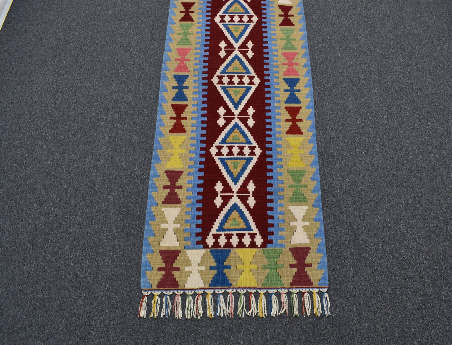 Yeni El Dokuma Pınarbaşı Kayseri Yün Mini Yolluk Kilim 6313