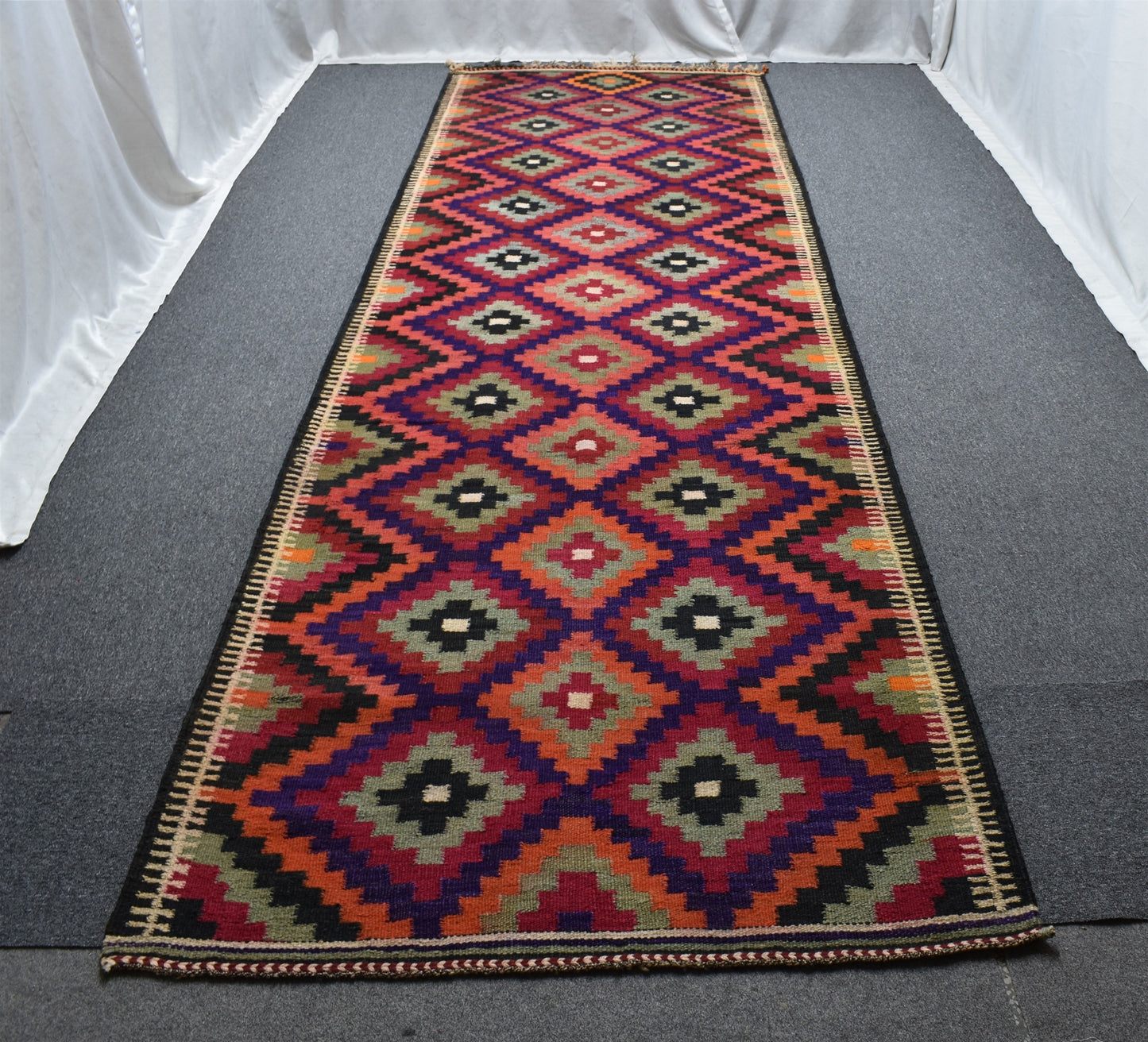 El Dokuma Enteresan Doğu Anadolu Herki Yolluk Yün Kilim 6314