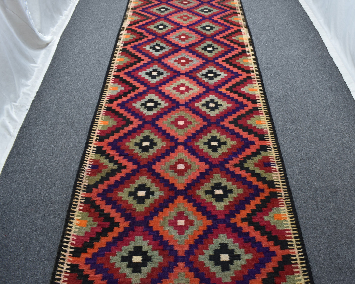 El Dokuma Enteresan Doğu Anadolu Herki Yolluk Yün Kilim 6314