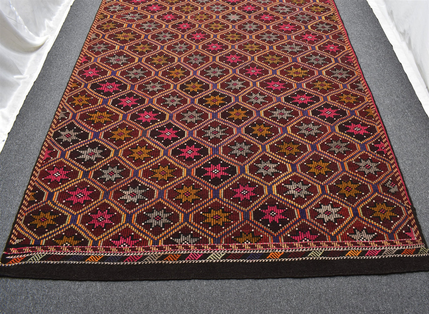 Yeni El Dokuması Devasa Karapınar Yörük Yün Cecim Kilim 6317