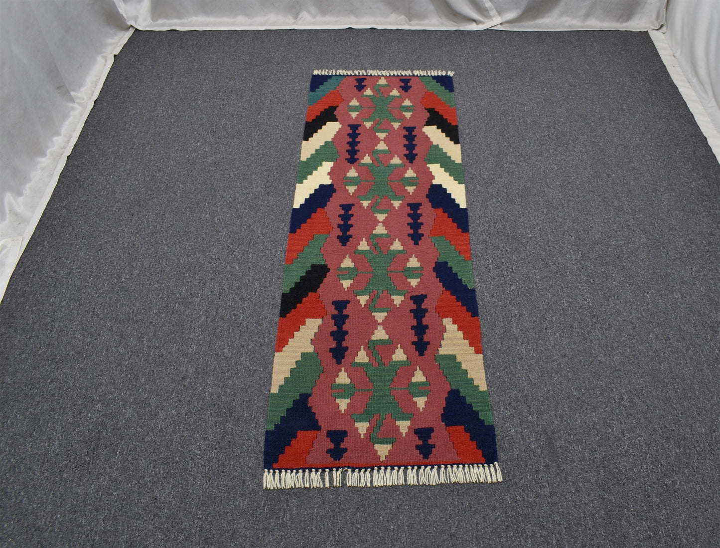 Yeni El Dokuma Seçkin Kayseri Yün Mini Yolluk Kilim 6318