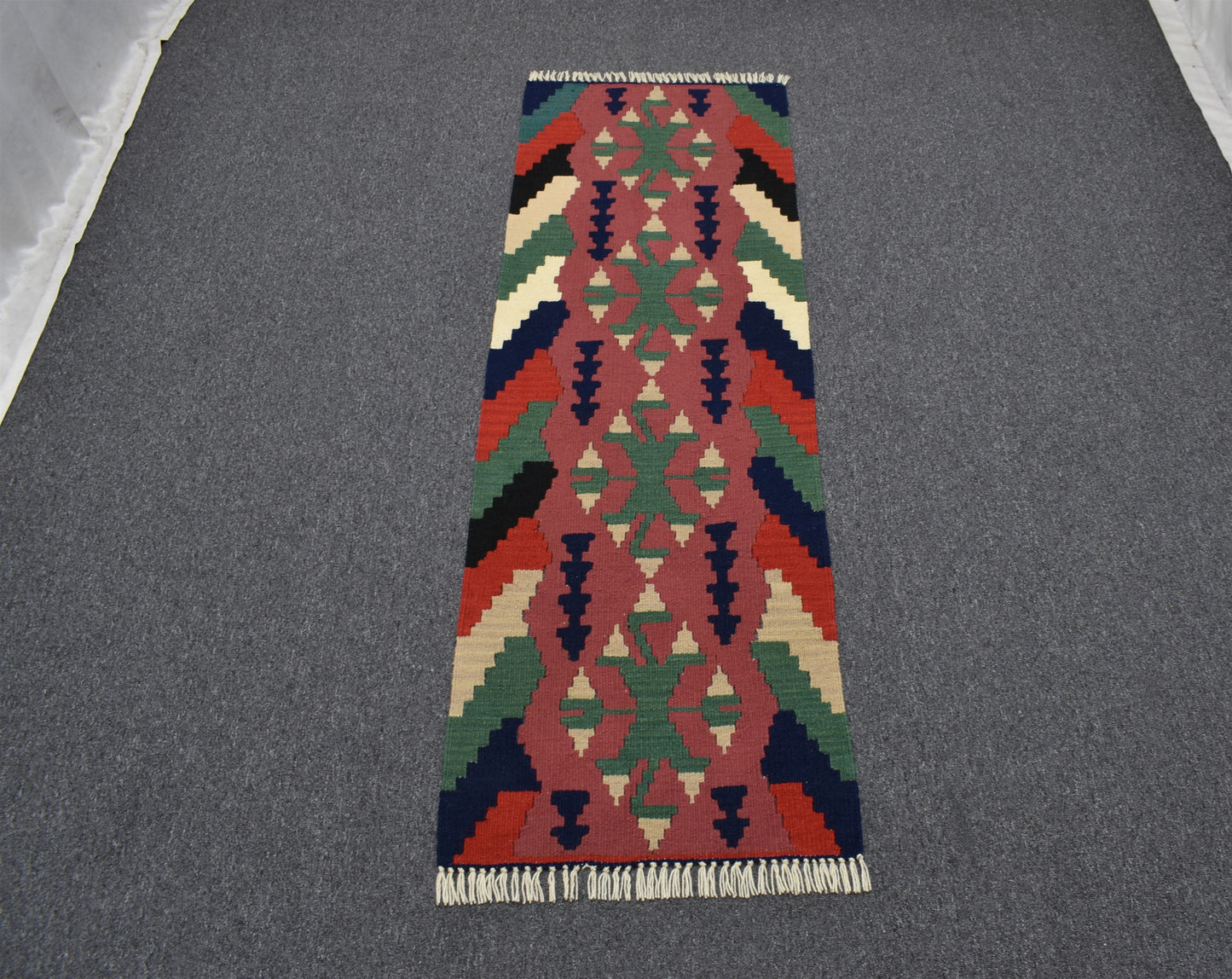 Yeni El Dokuma Seçkin Kayseri Yün Mini Yolluk Kilim 6318