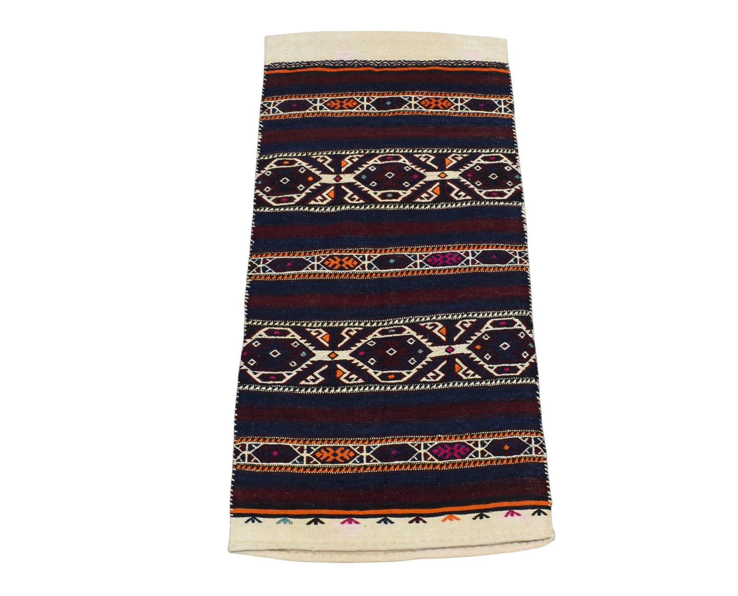 Antika El Dokuma Yüncü Yörük Balıkesir Sumak Çuval Yün Kilim 6324