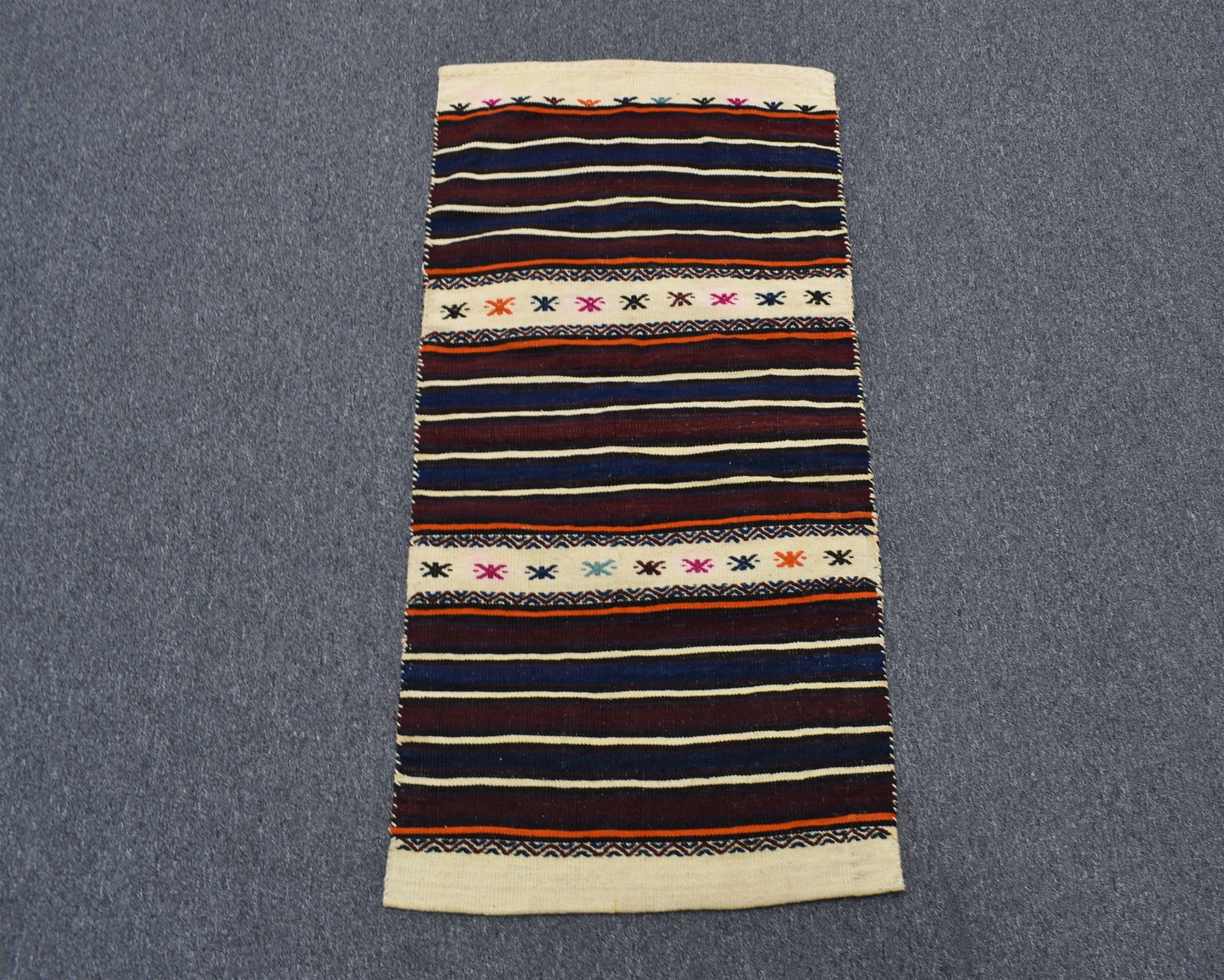 Antika El Dokuma Yüncü Yörük Balıkesir Sumak Çuval Yün Kilim 6324