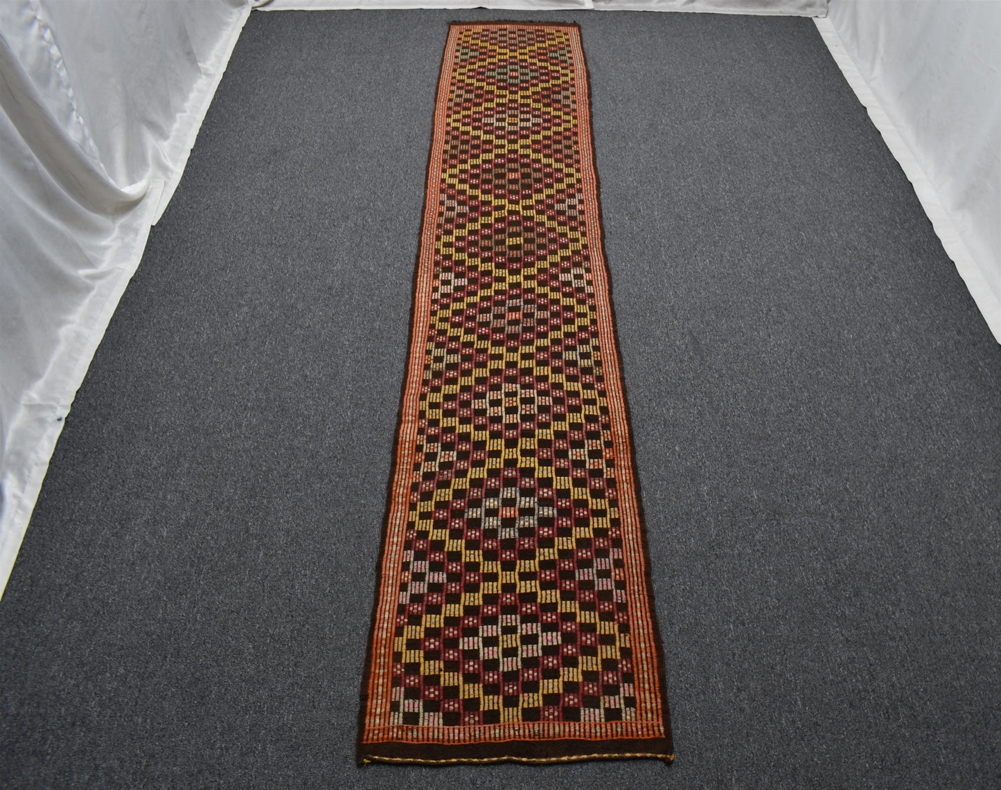 El Dokuma Ender Geometrik Yörük Cecim Yolluk Yün Kilim 6328