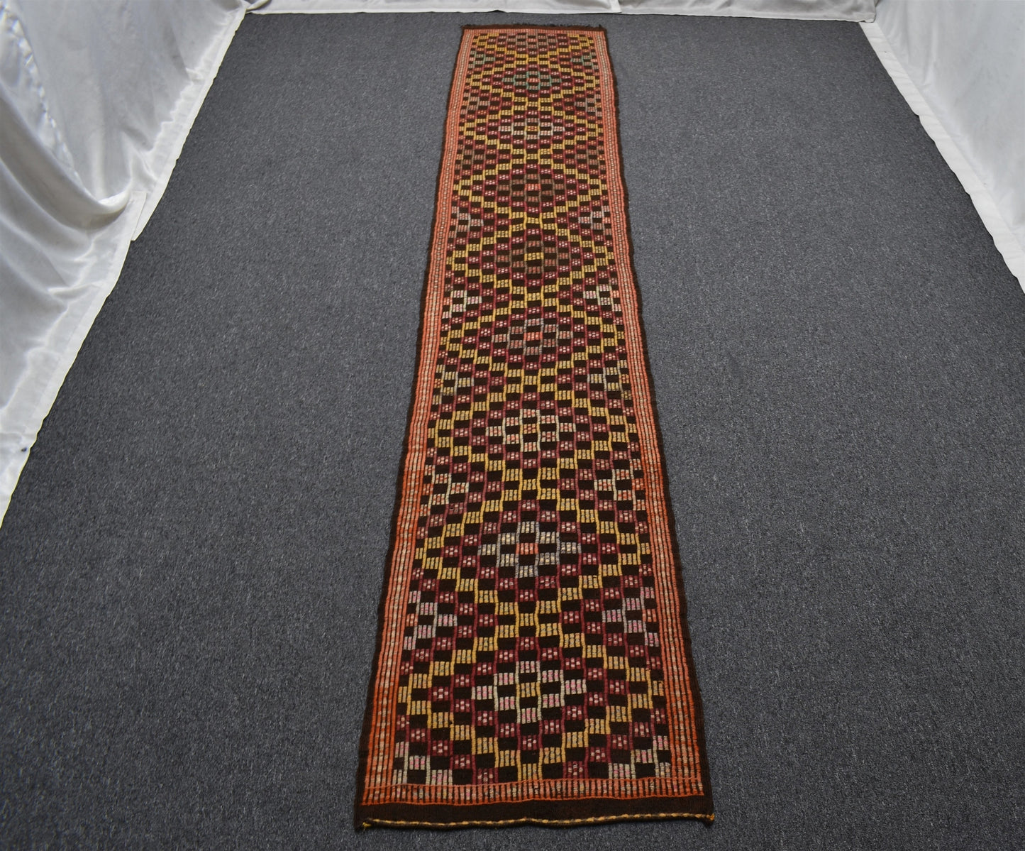 El Dokuma Ender Geometrik Yörük Cecim Yolluk Yün Kilim 6328