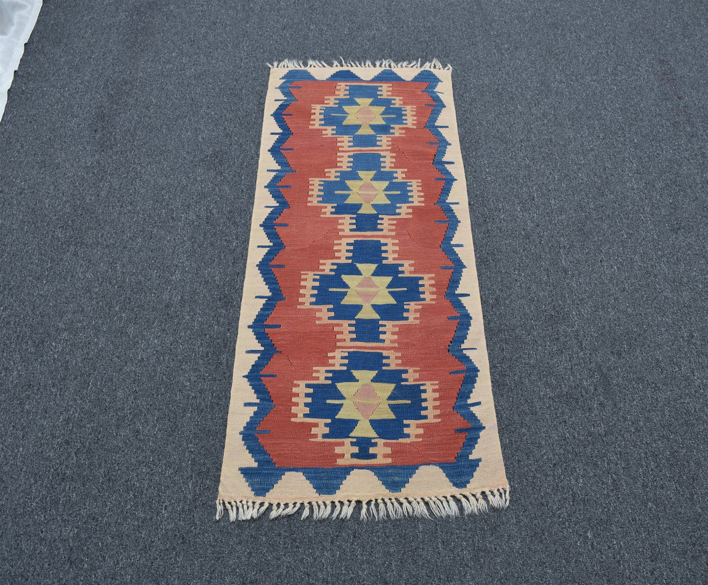 El Dokuma Zarif Renkli Pamukkale Denizli Yün Kilim 6338