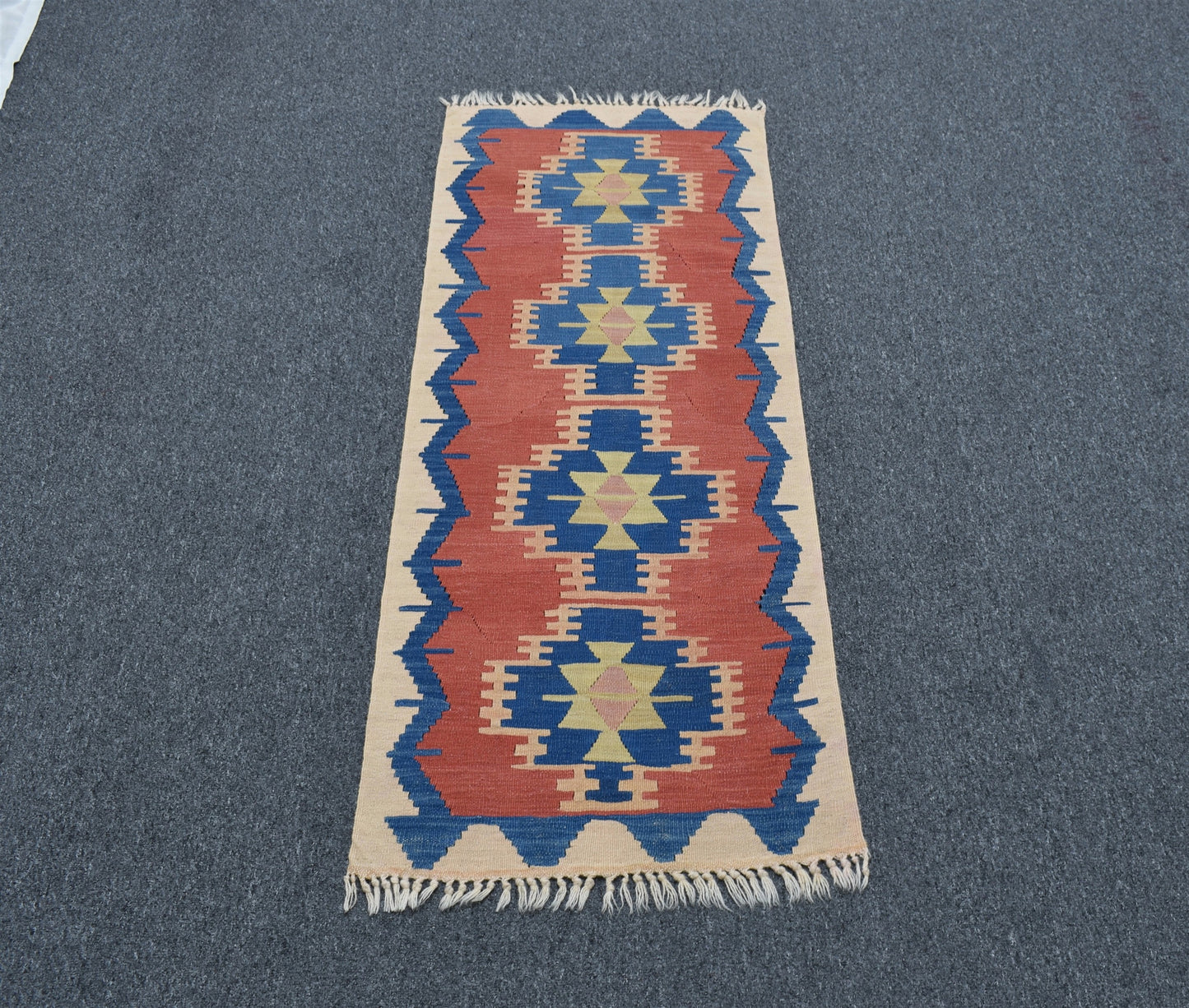 El Dokuma Zarif Renkli Pamukkale Denizli Yün Kilim 6338
