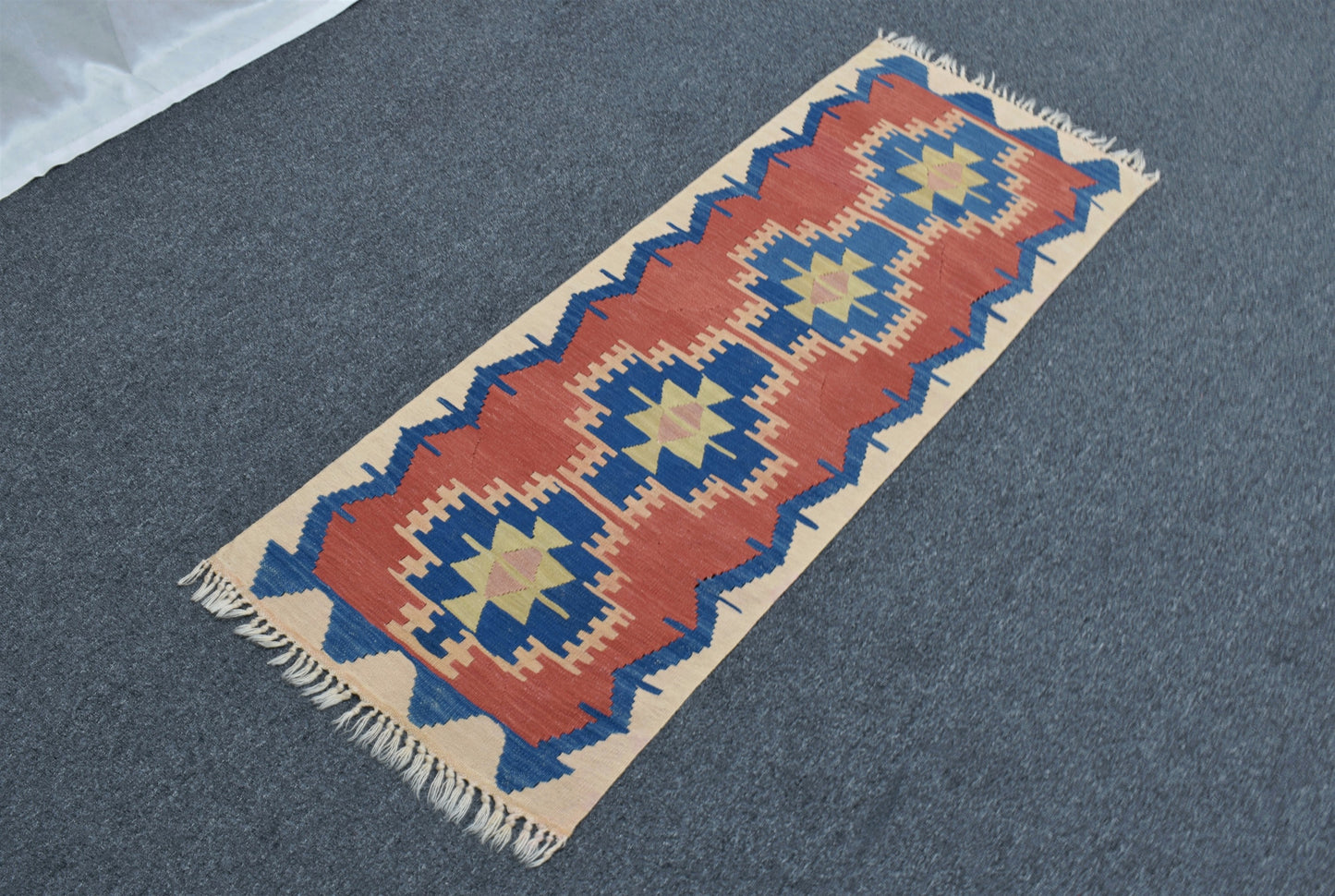 El Dokuma Zarif Renkli Pamukkale Denizli Yün Kilim 6338