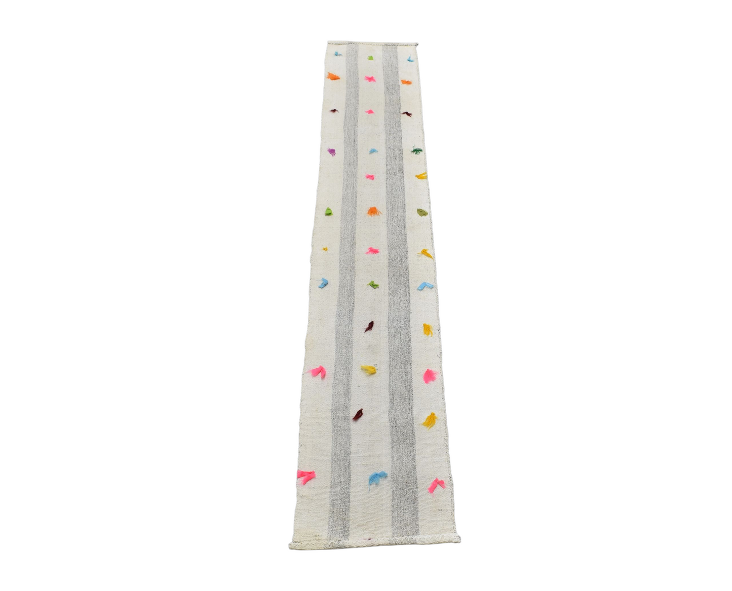 El Dokuma Nadir Naif Ak Pamuklu Mini Yolluk Kilim 6340
