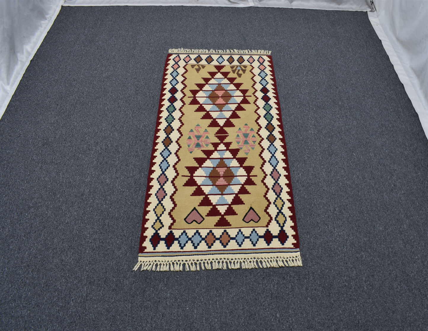 Yeni El Dokuma Otantik Yahyalı Yün Kilim 6341