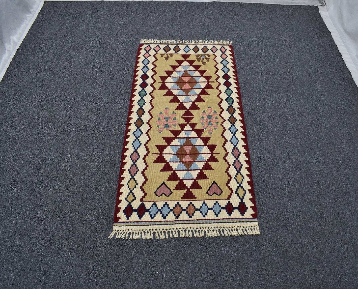 Yeni El Dokuma Otantik Yahyalı Yün Kilim 6341