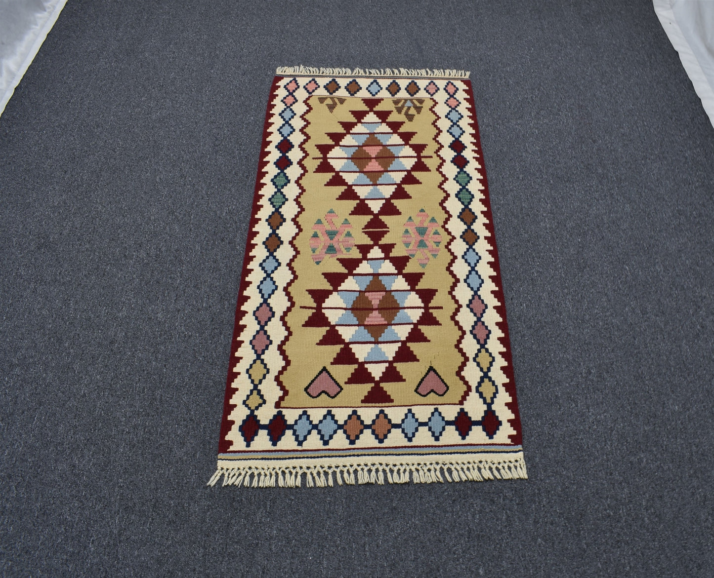 Yeni El Dokuma Otantik Yahyalı Yün Kilim 6341