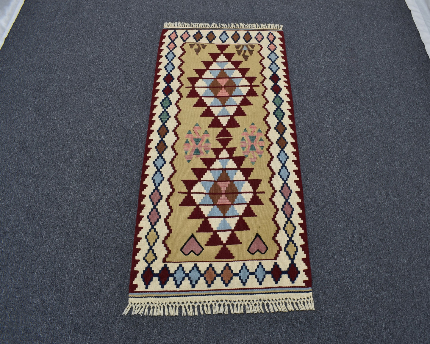 Yeni El Dokuma Otantik Yahyalı Yün Kilim 6341