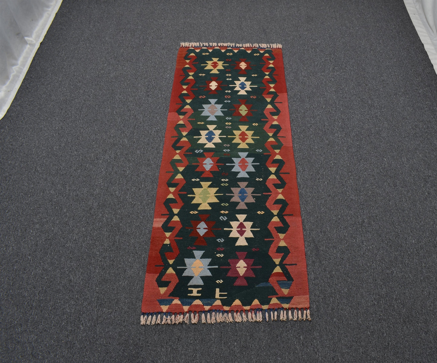 El Dokuma Otantik Mini Yolluk Yün Kilim 6348