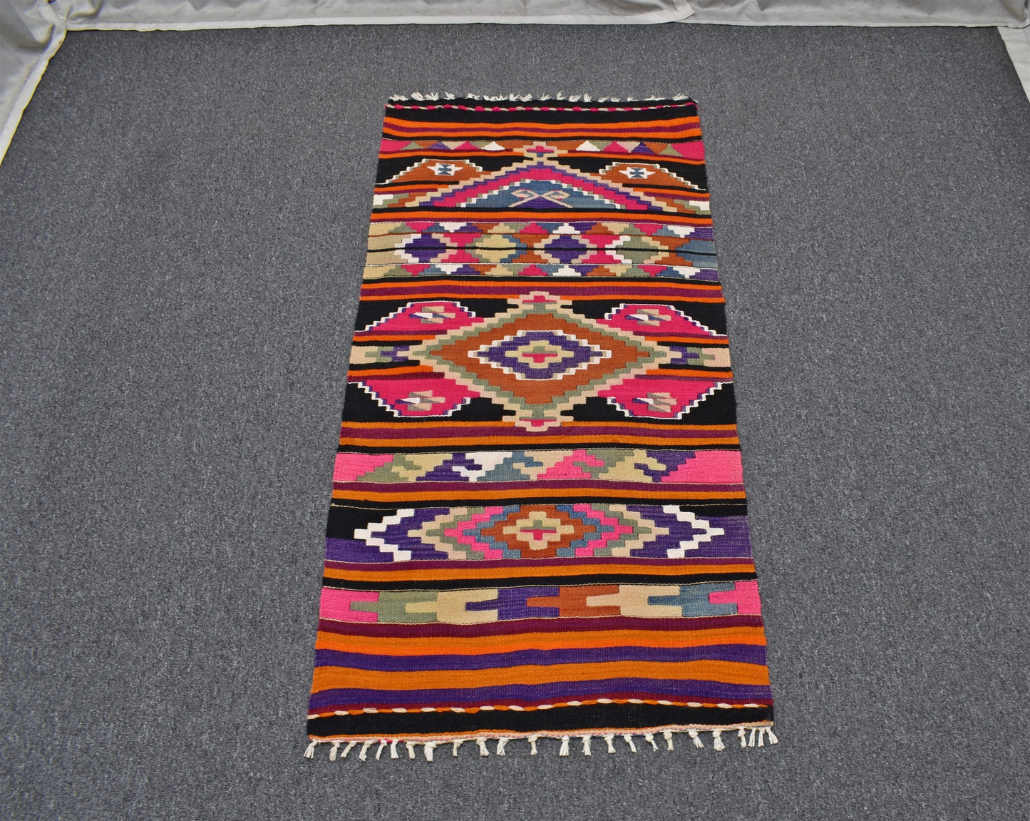 El Dokuması Otantik Barak Antalya Yörük Yün Kilim 6370
