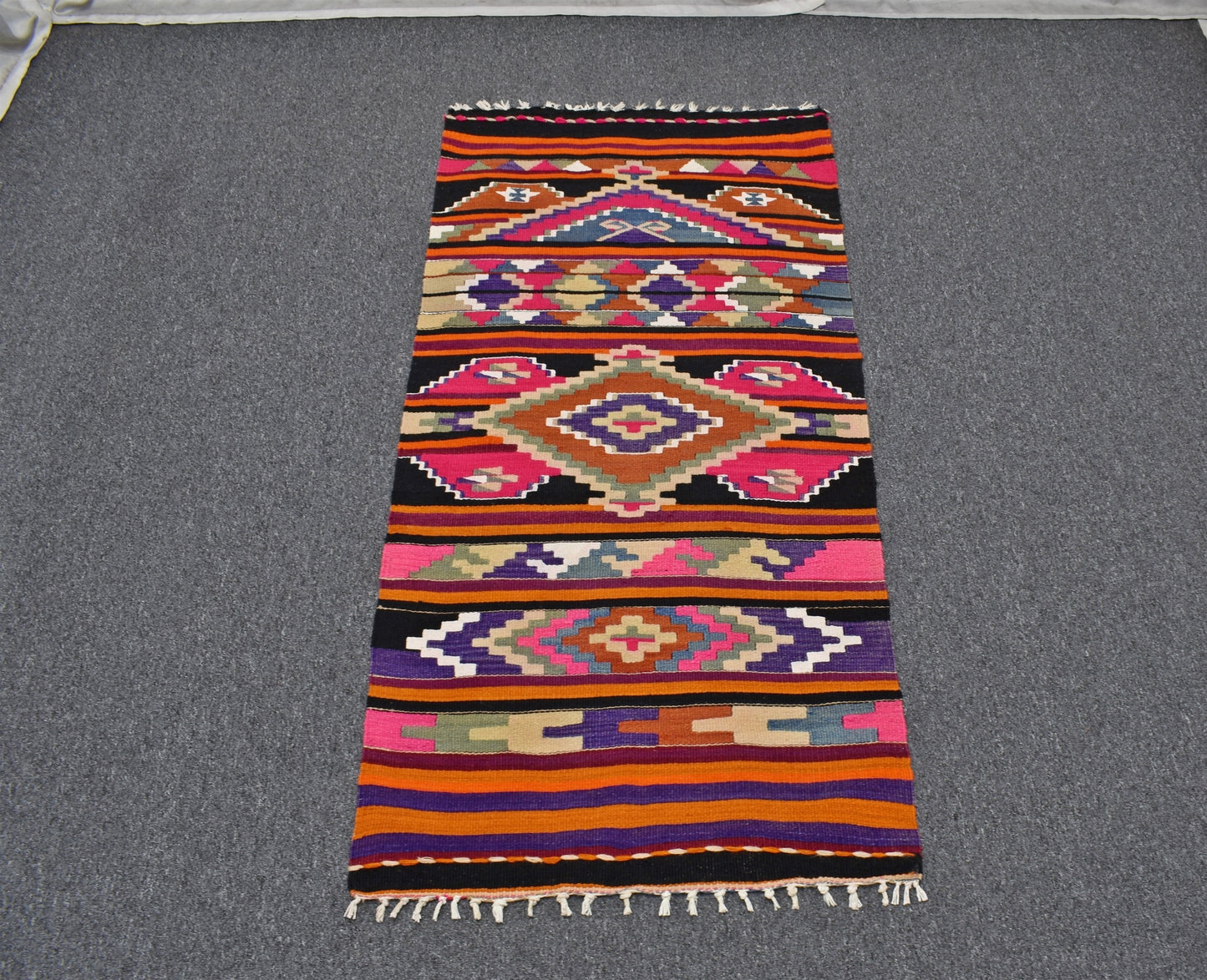 El Dokuması Otantik Barak Antalya Yörük Yün Kilim 6370