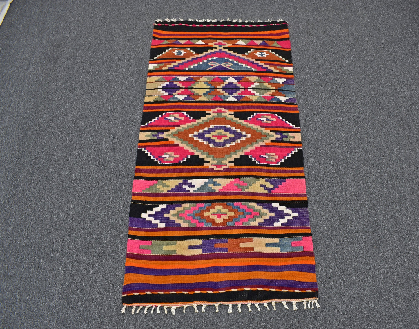 El Dokuması Otantik Barak Antalya Yörük Yün Kilim 6370