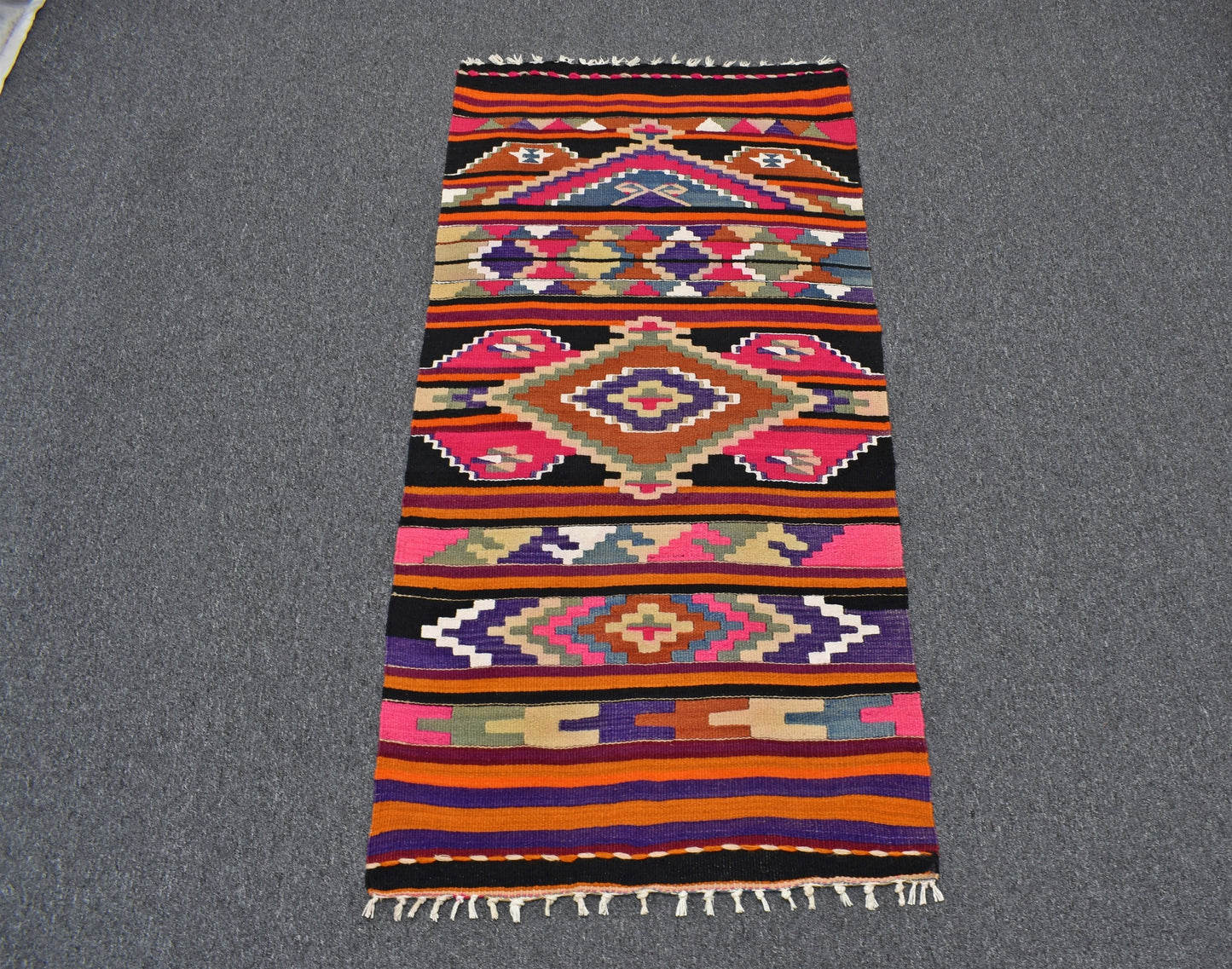 El Dokuması Otantik Barak Antalya Yörük Yün Kilim 6370