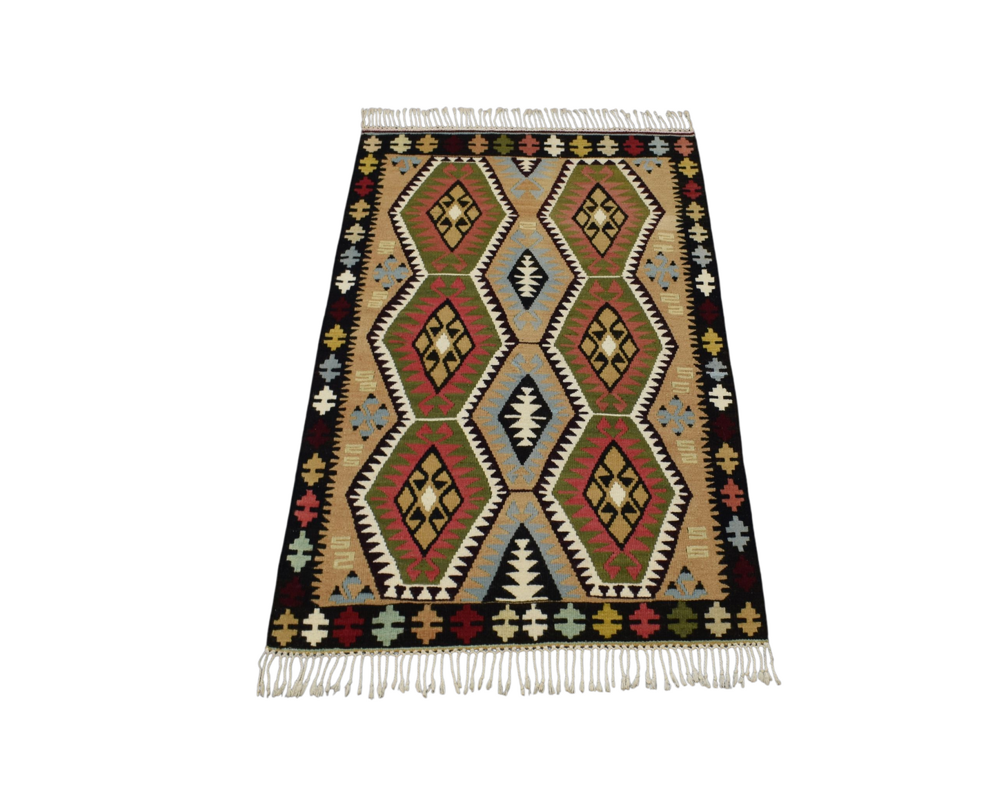 Yeni El Dokuma Şaheser Kula İzmir Yün Kilim 6377